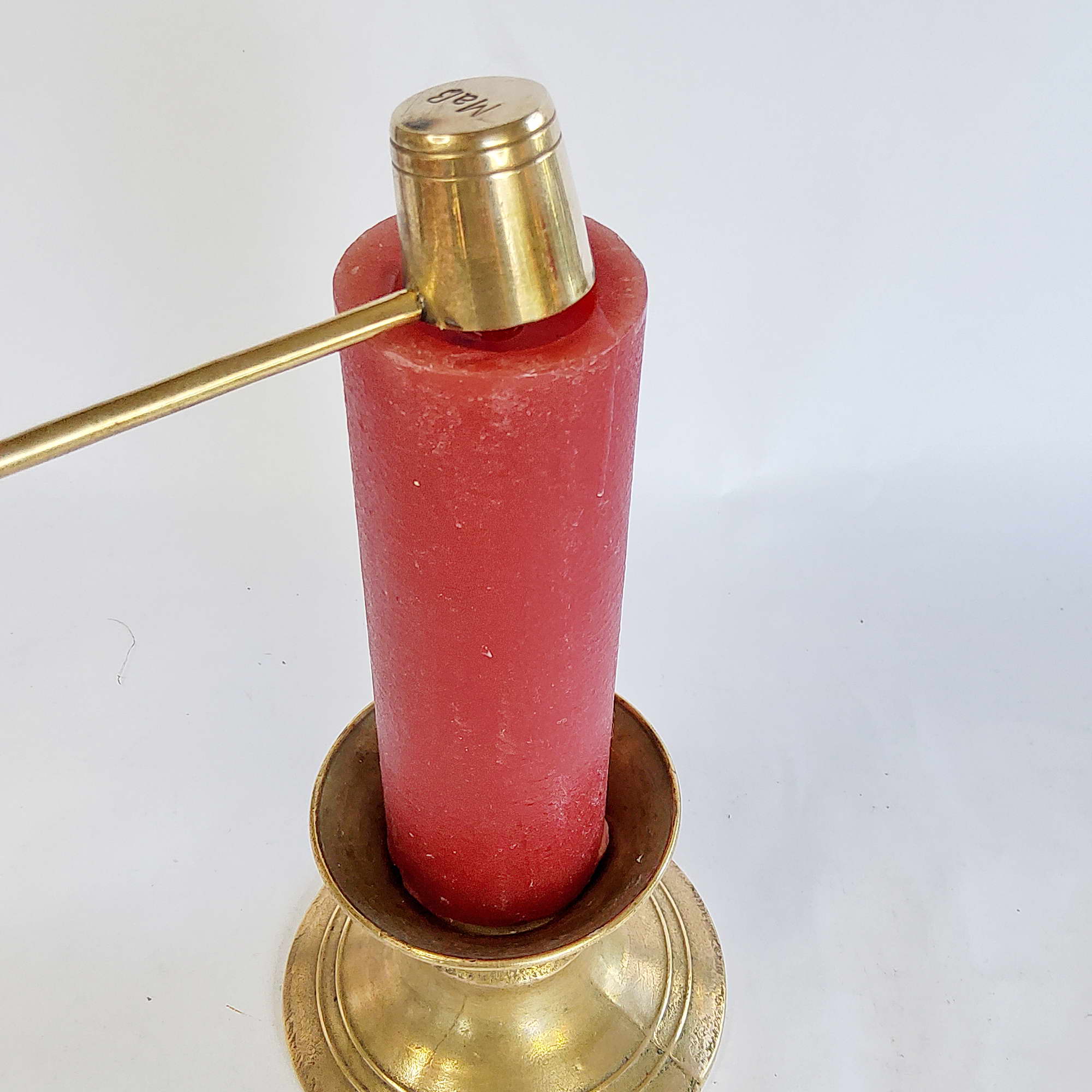 Flammentöter 15,5 cm, kleiner Kerzenlöscher, Löschhütchen Messing