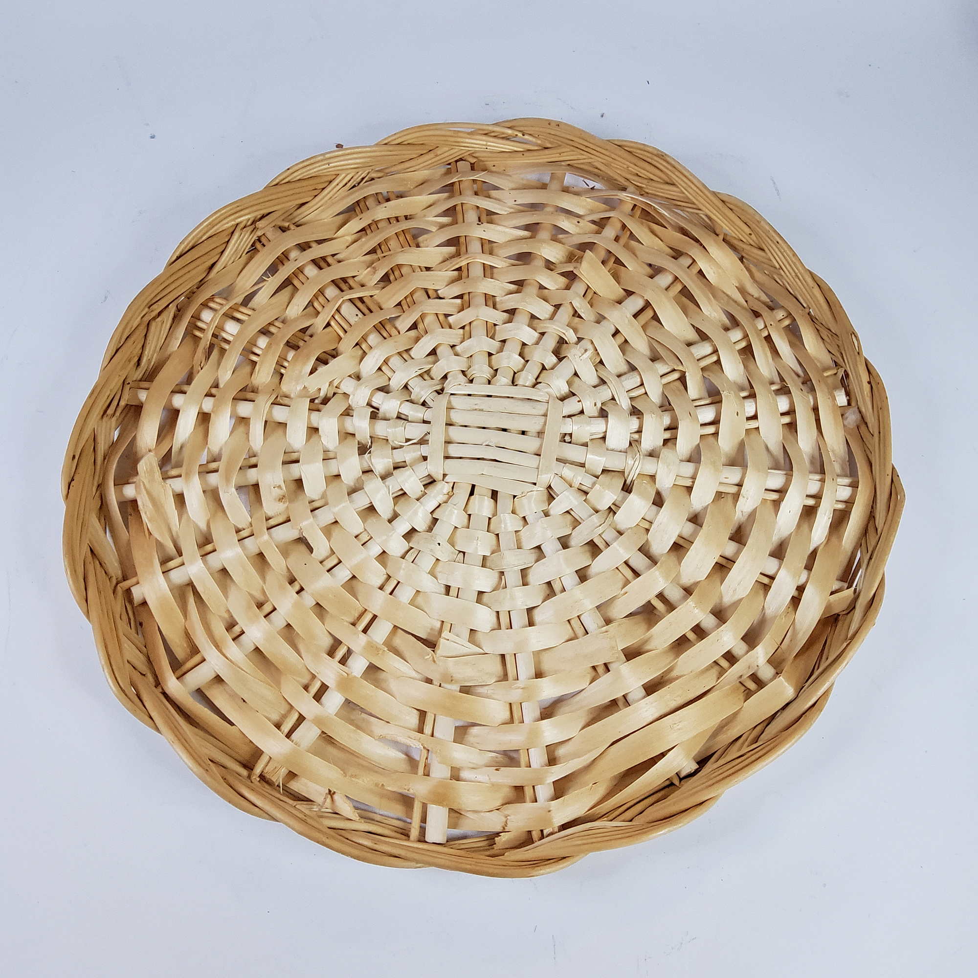 Korbtablett rund, 30 cm, Vintage, Dekotablett Korb, Rattan Untersetzer, Käsetablett