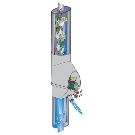 Regenwasserfilter mit Füllfunktion für Fallrohre grau Funktion