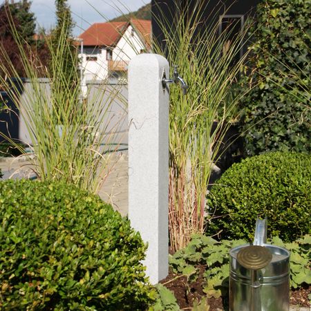 Wasserzapfstelle grau Poller mit Steckkupplung