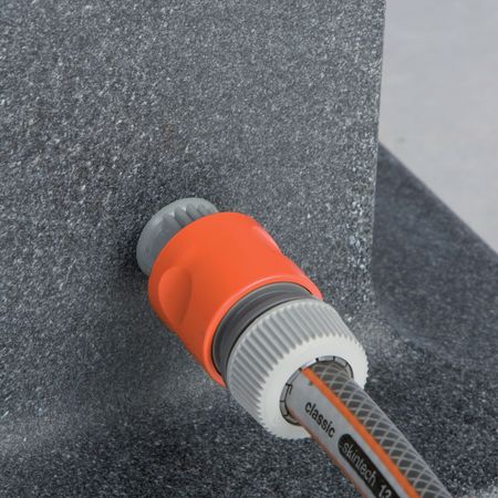 Wasserzapfstelle anthrazit Poller Anschluss