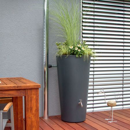 Regentonne anthrazit RAINBOWL FlOWER 150 Liter bepflanzbar