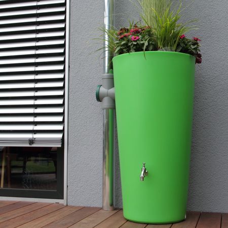 Regentonne Rainbowl Flower 150 liter kiwi Frontansicht