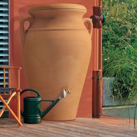 Regentonne Amphore Helena terracotta 300 Liter Frontansicht 