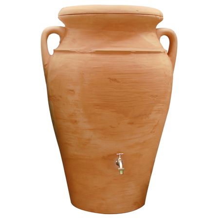 Regentonne Amphore Helena terracotta 300 Liter ohne Zubehör freigestellt
