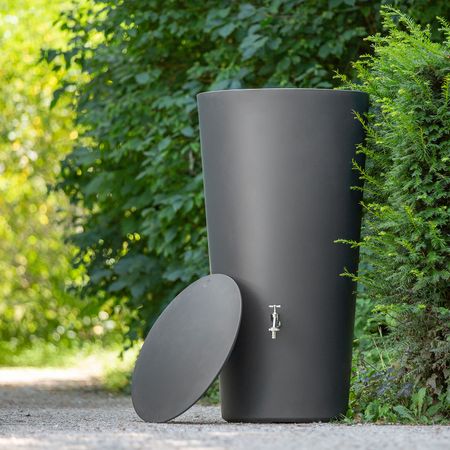 Regentonne anthrazit RAINBOWL 210 Liter Frontansicht 