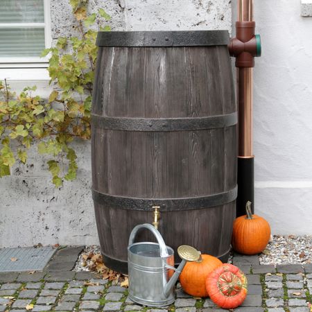 Regentonne Burgund braun 500 Liter Frontansicht