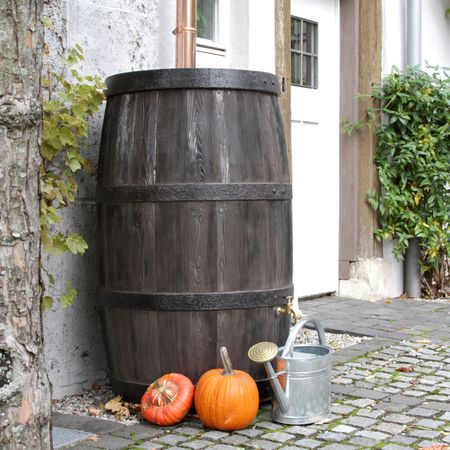 Regentonne Burgund braun 500 Liter Stimmungsbild