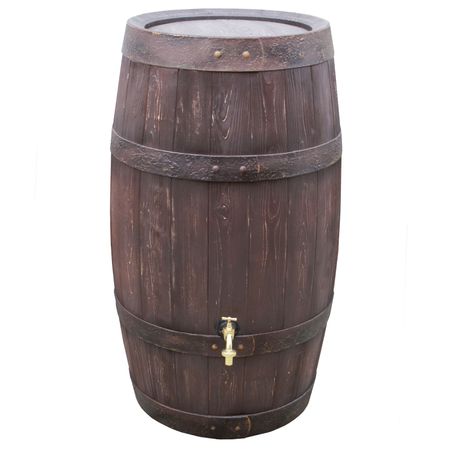 Regentonne Barrique braun 250 Liter ohne Zubehör freigestellt
