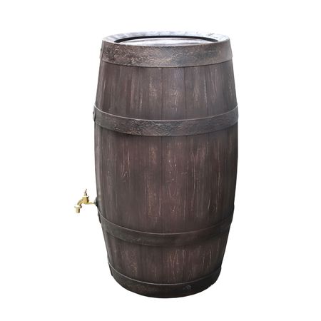 Regentonne Barrique braun 250 Liter Seitenansicht