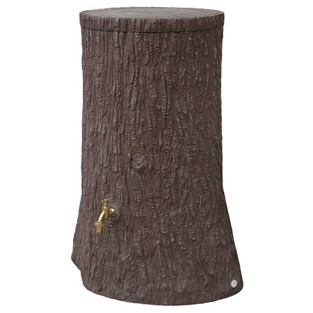Regentonne Baumstamm Little Evergreen braun 250 Liter ohne Zubehör freigestellt