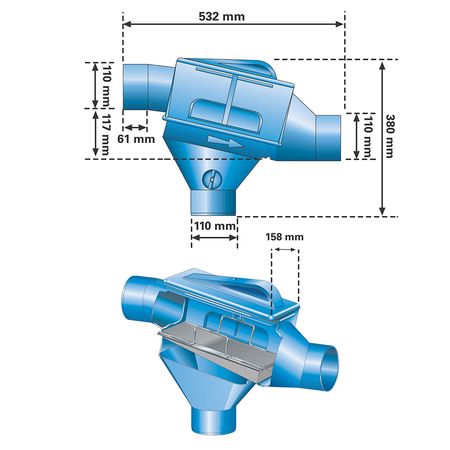 Regenwasserfilter Zisternenfilter ZF Abmessungen