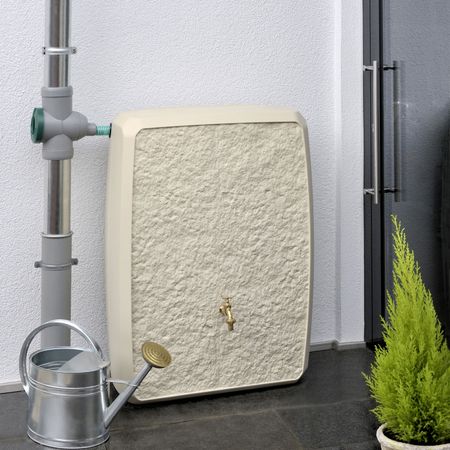 Regentonne eckig Multitank 250 liter sandstein