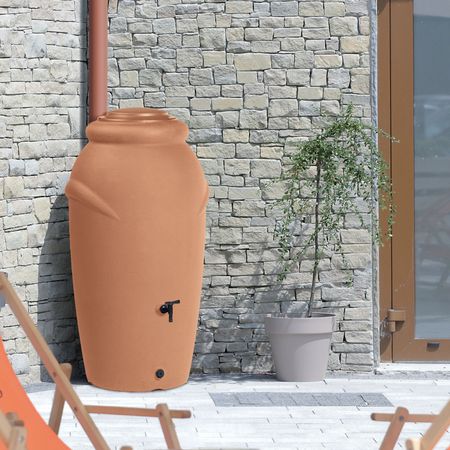 Regentonne Amphore BOLOGNA 210 Liter terracotta inkl. Hahn