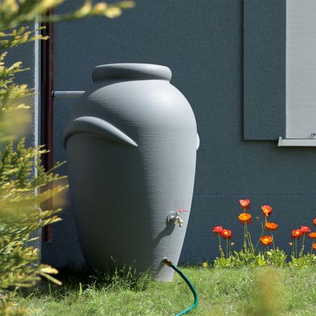 Regentonne Amphore BOLOGNA 360 L grau inkl. Hahn
