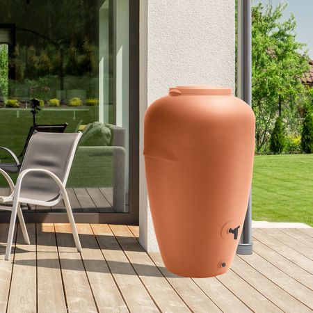 Regentonne Amphore BOLOGNA 440 L terracotta inkl. Hahn