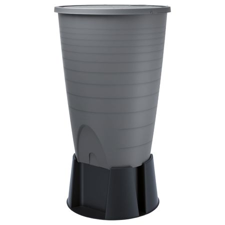 Regentonne Peruno grau 260 Liter inkl. Sockel ohne Zubehör freigestellt