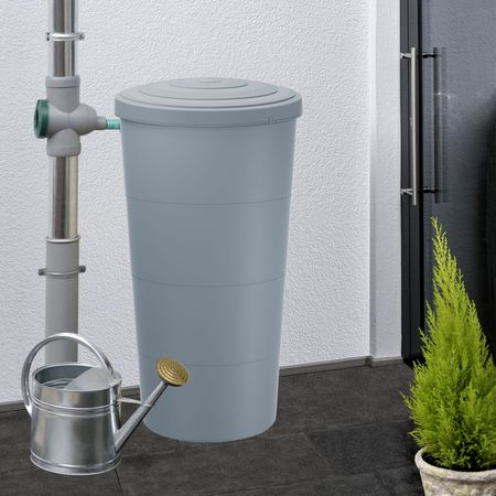 Regentonne grau FLORENZ 200 Liter inkl. Hahn