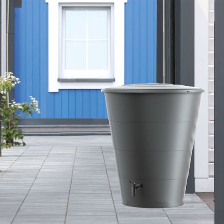 Regentonne grau FLORENZ 210 Liter inkl. Hahn