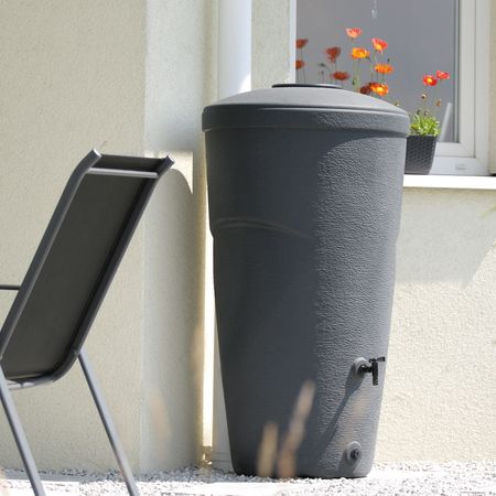 Regentonne Arena anthrazit 270 Liter Seitenansicht 