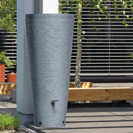 Regentonne granitgrau VARESE 320 Liter Frontansicht