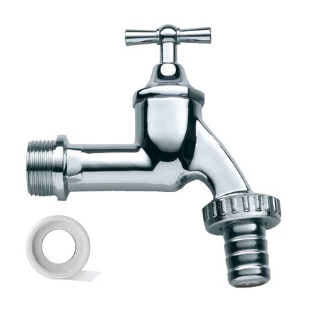 Wasserhahn 3/4" chrom, inkl. Teflonband Bestandteile