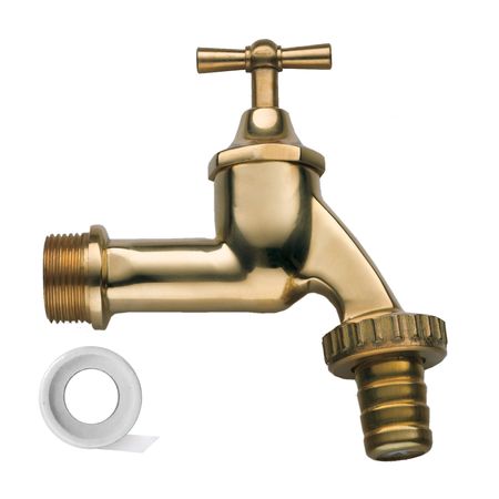 Wasserhahn 3/4" messing, inkl. Teflonband Bestandteile