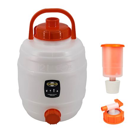 Mostfass rund 12 Ltr. mit Auslaufhahn und Gärspund
