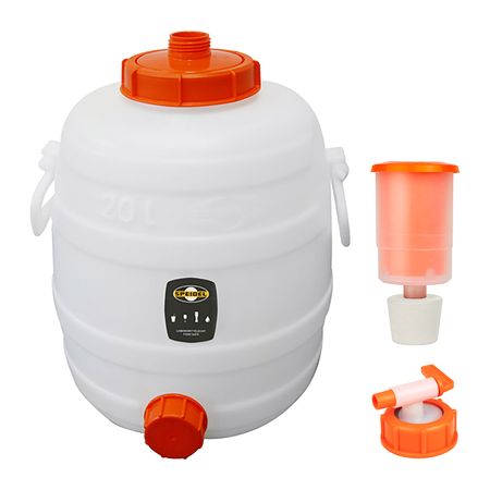 Mostfass rund 20 Ltr. mit Auslaufhahn und Gärspund
