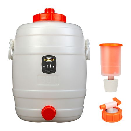 Mostfass rund 30 Ltr. mit Auslaufhahn und Gärspund