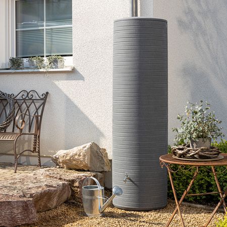 Regentonne black granit NOVARA 500 Liter Frontansicht 