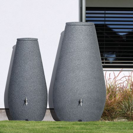 Regentonne grau GOCCIA 200 Liter Frontansicht
