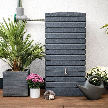 FLORANTIA Regentonne Quadrum 320 Liter anthrazit granit