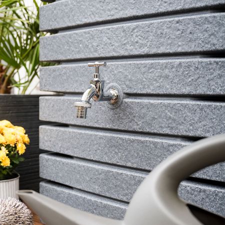 Florantia Regentonne Quadrum anthrazit 320 Liter Wasserhahn 