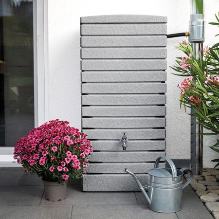 FLORANTIA Regentonne Quadrum 320 Liter grau granit