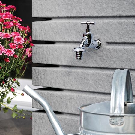 Florantia Regentonne Quadrum grau 320 Liter Wasserhahn 