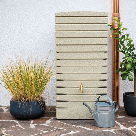 FLORANTIA Regentonne Quadrum 320 Liter beige sandstein
