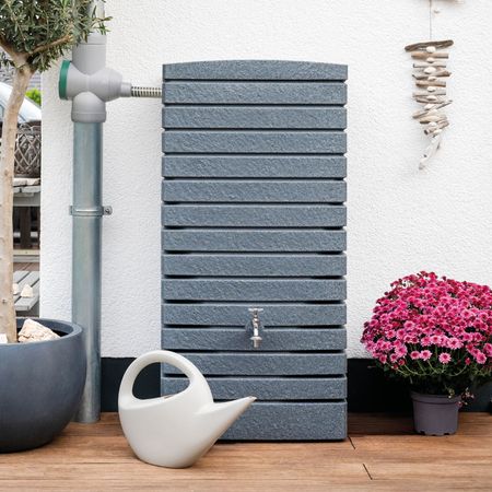 FLORANTIA Regentonne Catania 210 Liter anthrazit granit