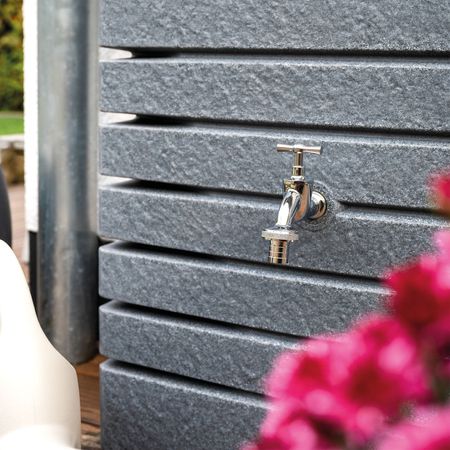 Florantia Regentonne Catania anthrazit 210 Liter Wasserhahn 