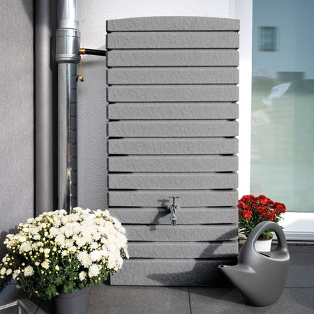 FLORANTIA Regentonne Catania 210 Liter grau granit