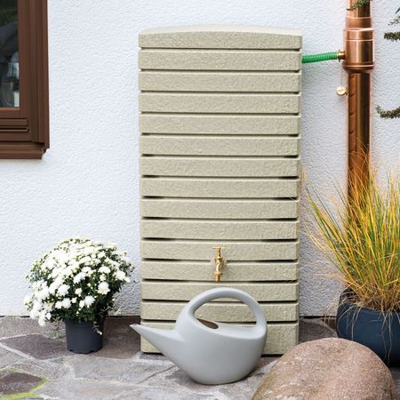 FLORANTIA Regentonne Catania 210 Liter beige sandstein