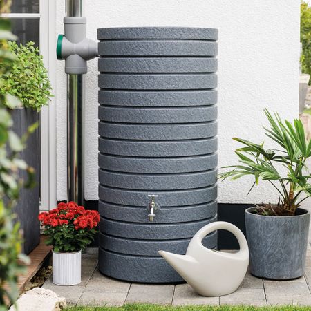 FLORANTIA Regentonne Aversa 270 Liter anthrazit granit