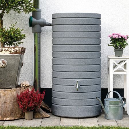 FLORANTIA Regentonne Aversa 270 Liter grau granit
