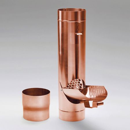 Regenwasserklappe mit Sieb Kupfer DN 76 - 120 mit Adapter