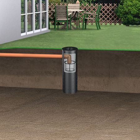 Versickerungsschacht 140 Liter mit Korbfilter Einbau