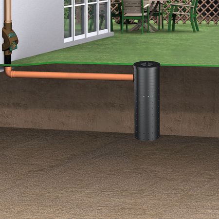 Versickerungsschacht 140 Liter mit Rainus braun Einbau