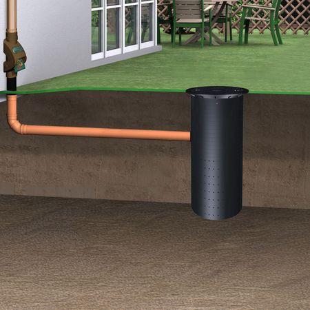 Versickerungsschacht 500 Liter mit Rainus braun Einbau