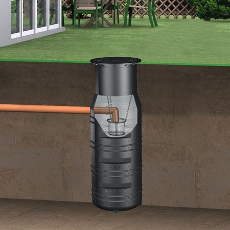 Versickerungsschacht 950 Liter mit Korbfilter Einbau
