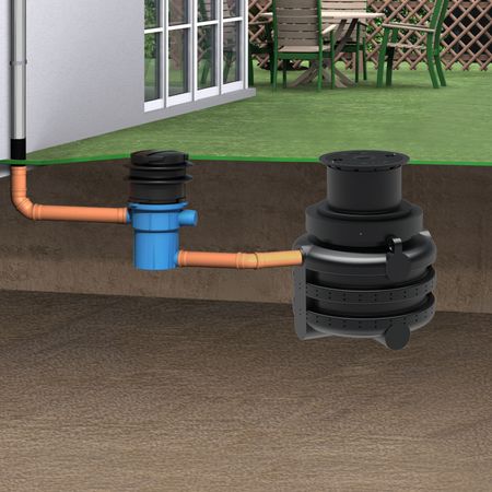 Versickerungsschacht 1000 Liter mit Gartenfilter Einbau