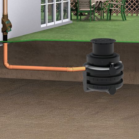 Versickerungsschacht 1000 Liter mit Rainus braun Einbau